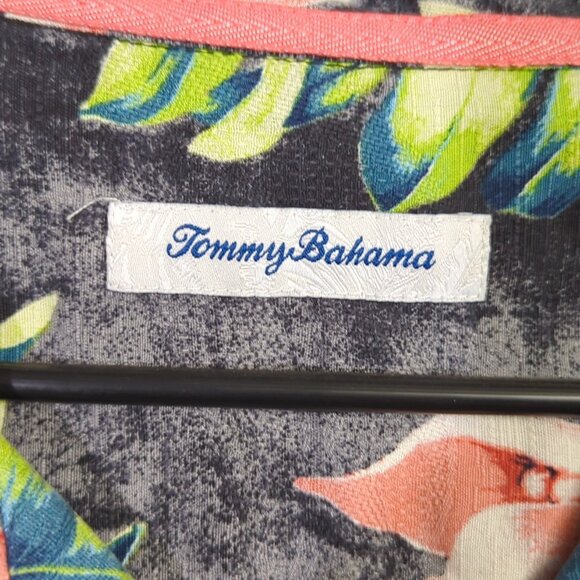 Tommy Bahama Shirt Men's XL Multi Color Silk Loop Collar Floral Cockatoo Travel - Picture 5 of 12